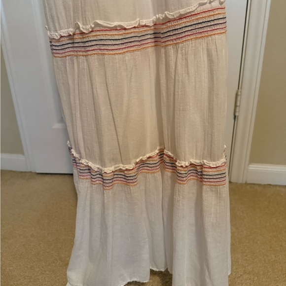 Old Navy Chic Strapless White Dress with Pink and Blue Details and Lined Bottom - Picture 4 of 7